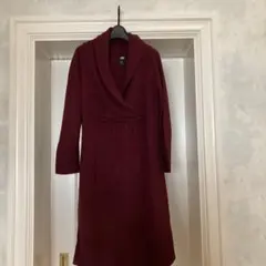 H&M バーガンディ ニットワンピース 長袖