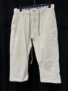 ブランド不明 アイボリー ストレートカット 7分丈ショートパンツ