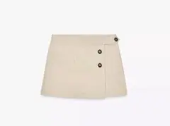 【ZARA】ボタン付き ベージュ ミニスカート　ショートパンツ