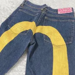 濃紺 EVISU DONNA デニムパンツ イエロー ビッグカモメ 27