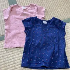 petit main フリル付きTシャツ2枚セット 80