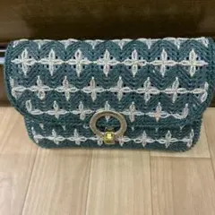 緑色と金色のクラッチバッグ　昭和レトロ
