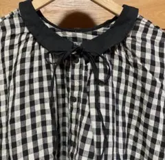 samansa Mos2×kazumi 　ギンガムチェック　リネン　ワンピース