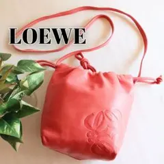 美品 ロエベ レザー 巾着 ポシェット ヴィンテージ バッグ レディース メンズ