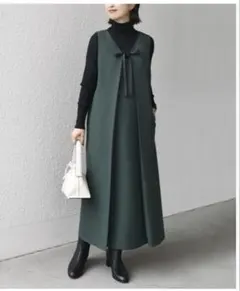 SHIPS.me ジャンパースカート 前後2WAY グリーン