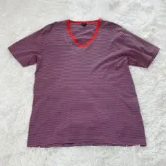ポール・スミス ボーダー Vネック 半袖Tシャツ Lのサムネイル