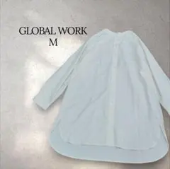 GLOBAL WORK M ホワイト 長袖シャツワンピース