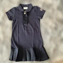 MONCLER ネイビー フリル付きポロワンピース