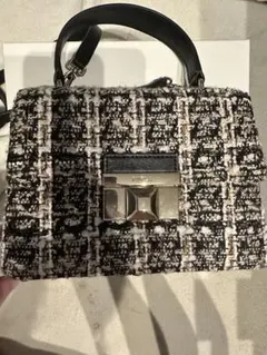 美品 フルラ ツイード チェーン ショルダーバッグ ハンドバッグ 2way