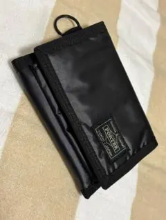 PORTER ブラック 三つ折り財布　ナイロン