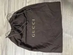 GUCCI　グッチ　保存袋　巾着袋　ブラウン　コットン100％