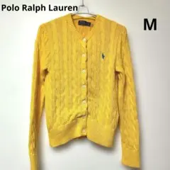Polo Ralph Lauren　ケーブルニットカーディガン M イエロー 綿