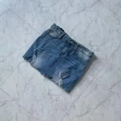 新品タグ付きダメージデニムスカート風デニムショートパンツS