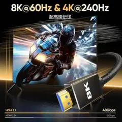 ⭐️人気⭐️HDMI ケーブル HDMI2.1 【1m】 双方向転送 超高速
