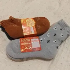 ウィンター柄 あったか パイル編みソックス 靴下 22-25c4m 4足セット