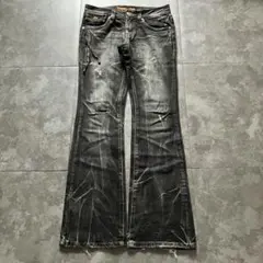 00s low-rise black flared denim Y2K swag