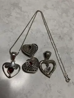 プ*ー様 シルバー ハートネックレス K18金リング セット - メルカリ