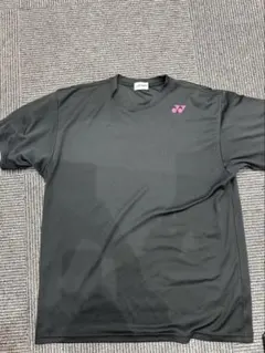 YONEX(ピンク文字)黒 半袖Tシャツ ロゴプリント
