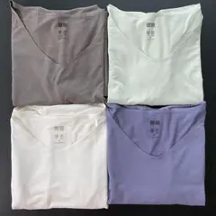 エアリズムシームレスVネックロングT 4点