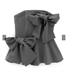 GRL ダブルストラップリボンフレアトップス[tg814]