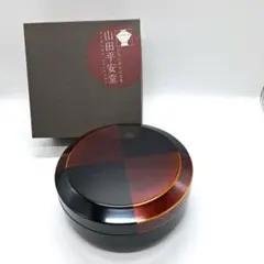 未使用　山田平安堂 市松模様 漆器 蓋物