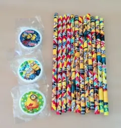 ミニオンズ鉛筆12本・まんまる消しゴム3個 文房具まとめ売り