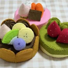 フェルトおままごと　スイーツ　タルトケーキのサムネイル