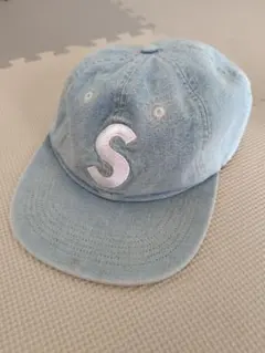 Supreme Sロゴ キャップ ブルー デニム 使用感有 フェード