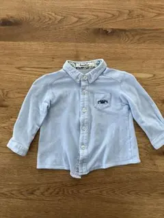 familiar ボタンダウンシャツ 80 水色