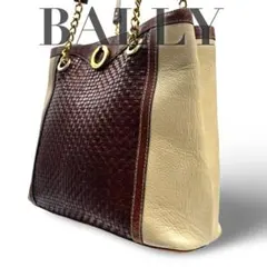 【ヴィンテージ】バリー　チェーンショルダーバッグ　ロゴリング　肩掛け　レザー