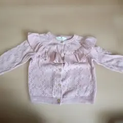 ★訳あり★　H&M フリル付きカーディガン ピンク 92cm