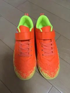 新品フットサルシューズ size２１㎝ オレンジ/ライムグリーン