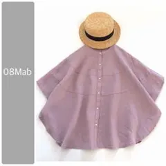 美品♪ 08Mab 14番手リネン切り替えサークルブラウス ナチュランのサムネイル