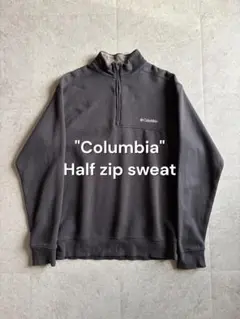 Columbia ハーフジップスウェット ブラック S 美品　ワンポイント刺繍