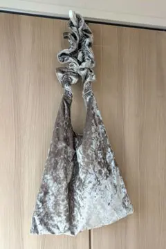 【GU】ベロア ハンドル トートバッグ＊新品