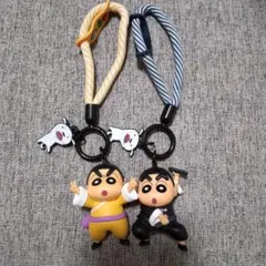 クレヨンしんちゃん キーホルダー ストラップ しんちゃん シロ 武術 2個