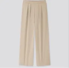 【美品】ワイドパンツ　スラックス　レディース　ベージュ　ユニクロ　S