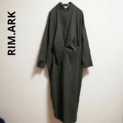 RIM.ARK　ロングシャツワンピース　タックデザイン　スタンドカラー