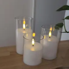 ホワイト LEDキャンドル 3個セット