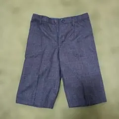 【子供用フォーマルショートパンツ 】【グレー系チェック】【サイズ130】