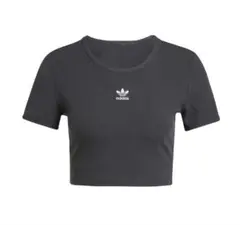 adidas originalsブラック クロップド丈半袖 Tシャツ XLサイズ