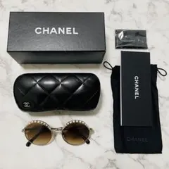 新品未使用 CHANEL パール ラウンド サングラス 箱付 シャネル