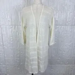 【美品】アフタヌーンティー 透かし編み ロングカーディガン✨ M 【o15】