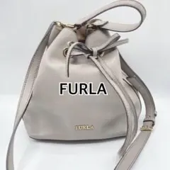 FURLA ショルダーバッグ 巾着型 グレーのサムネイル