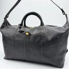 【MIMI様】Dunhill　ダンヒル　ボストンバッグ　レザー　ブラック