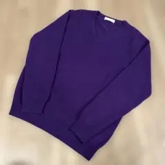 ✨美品✨OLD UNIQLO/カシミヤ100%/Vネック/ニット/パープル