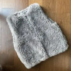 【andme】シープ風ファーベスト(モカ)