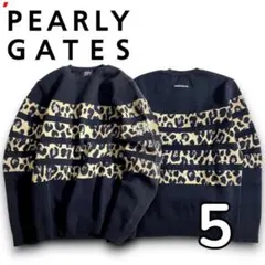 パーリーゲイツ ゴルフ レオパード柄 クルーネック 長袖 ニット ウェア 5