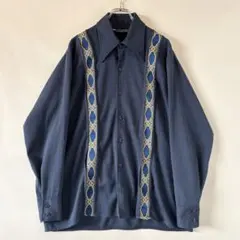 70s ヴィンテージ USA製 ドレスシャツ 古着 アメリカ デザインシャツ