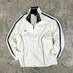00s NIKE トラックジャケット Y2K 古着 刺繍ロゴ スウッシュ 白 L